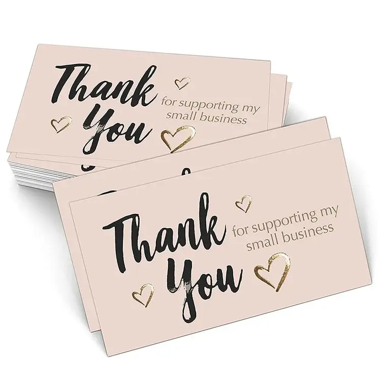 Luxus benutzer definierte Logo-Karte drucken Gruß karte danke Karte für Hochzeit Geburtstag
