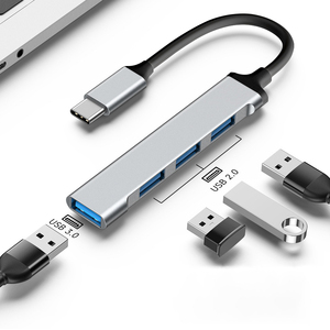 อะแดปเตอร์ <span class=keywords><strong>USB</strong></span> C HUB 3.0 Type C 4 Port,ตัวแปลงมัลติอะแดปเตอร์ OTG <span class=keywords><strong>USB</strong></span> สำหรับ Macbook Pro 13 Air Mi Pro HUAWEI PC อุปกรณ์เสริมตัวแปลงโทรศัพท์ - Product Image 1