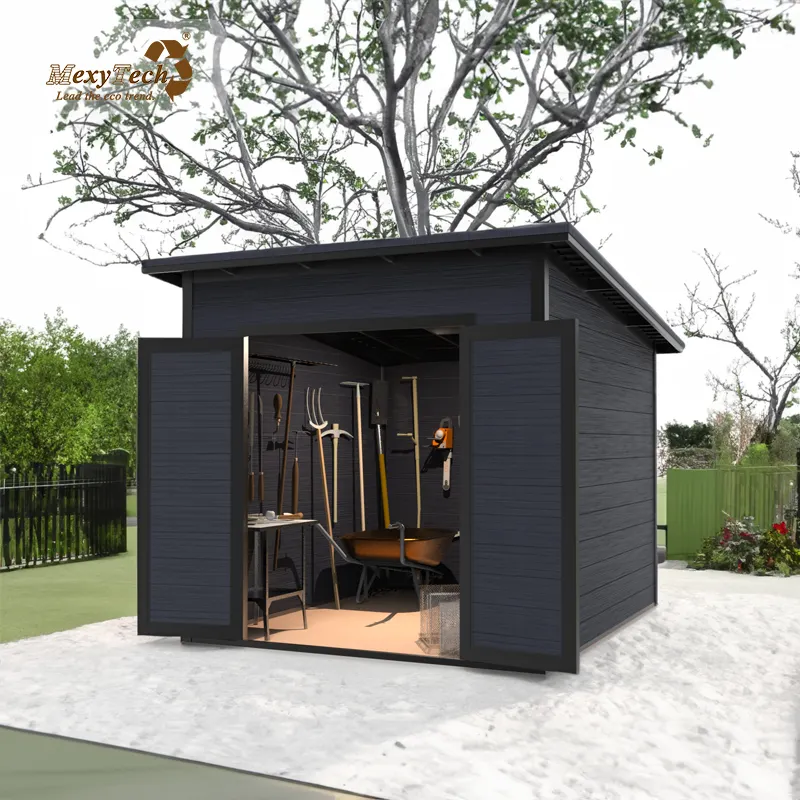 Casa prefabricada de madera para exteriores, casa de lujo de plástico, cobertizo de almacenamiento para jardín