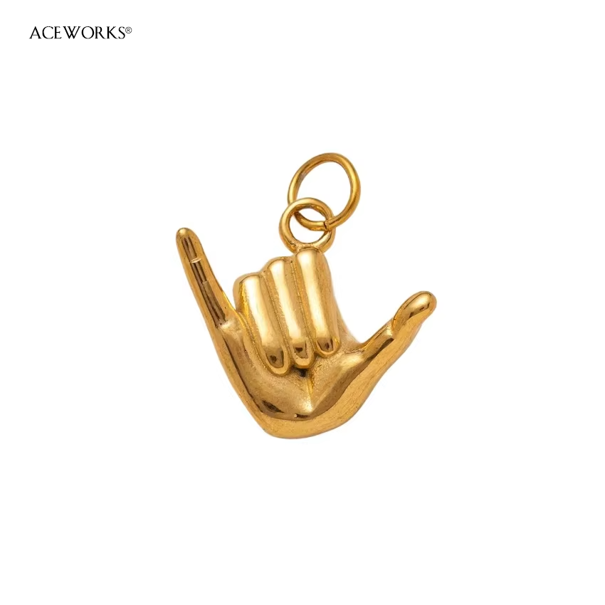 Shaka sign Charm - Gold