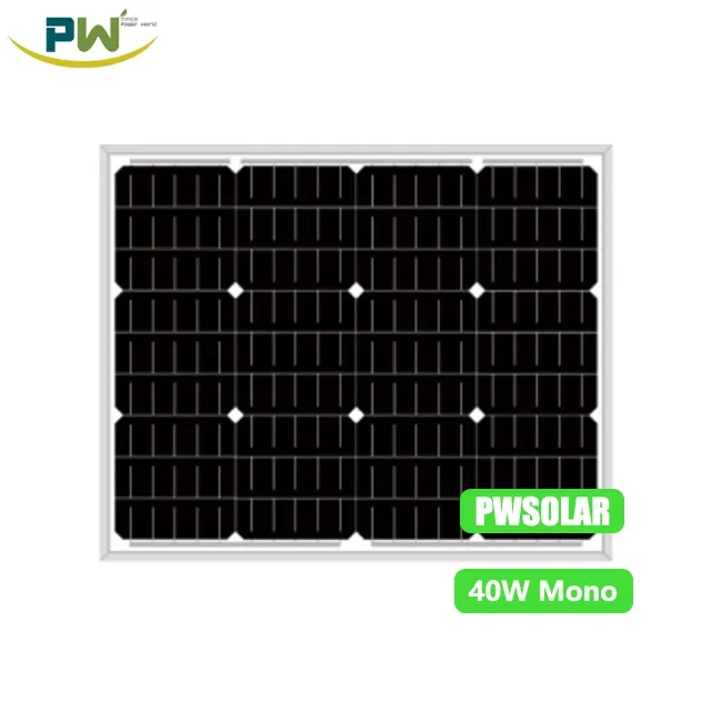 Fabricant chinois PV vente panneau solaire 40w module solaire mono avec 36 cellules pour usine PV à bon coût