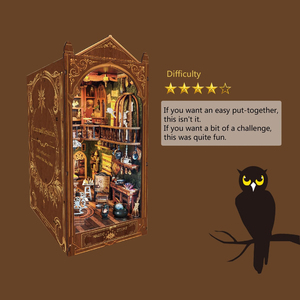 OUYUE zanaat 3d ahşap kitap Nook <span class=keywords><strong>Soul</strong></span> kitabevi Diy kitap Nook kiti ile Led ışık