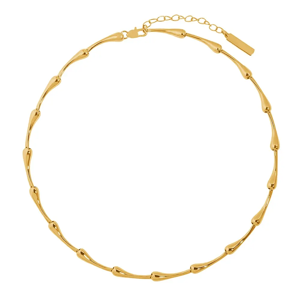 Nouvelle mode d'échantillon collier chaîne en bambou en laiton personnalisé pour hommes et femmes bijoux universels