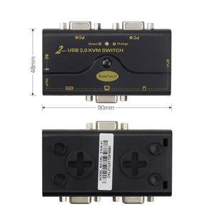 Jidetech高品质2端口USB 2.0 VGA KVM交换机2 VGA输入Kvm交换机双显示器显示端口