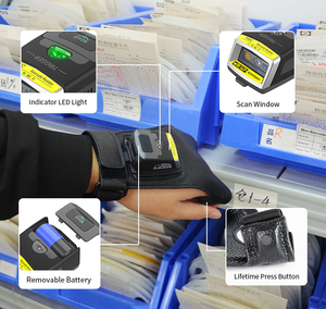 Escáner de código de barras para tableta Android, lector de código de barras inalámbrico 2D QR, resistente, con Bluetooth, Guante de cuero, para PDA - Product Image 3