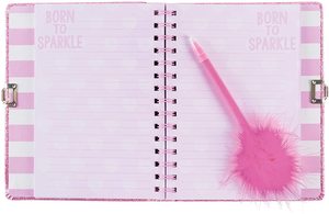 Cuaderno de lentejuelas líquidas personalizado para niñas, libreta con patrón de lentejuelas en forma de corazón, 2 llaves, 1 bloqueo, páginas interiores rosas - Product Image 2