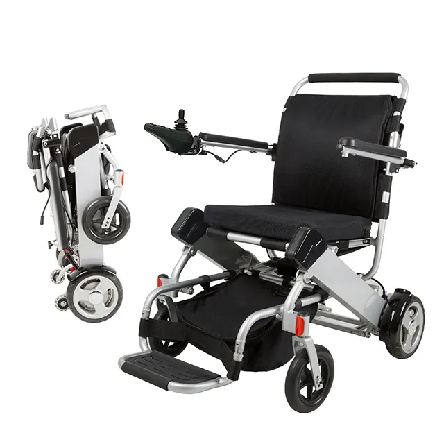 El más nuevo diseño compacto pequeño ligero plegable portátil motorizado de silla de ruedas eléctrica para coche botas avión agradable