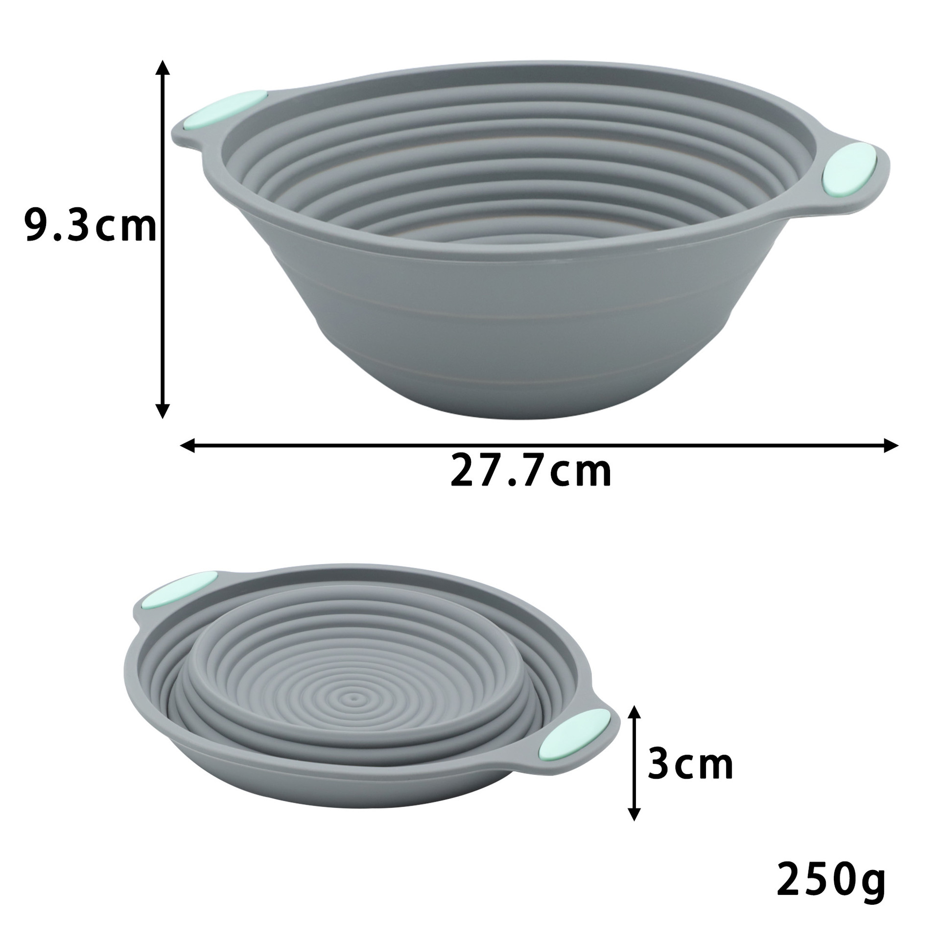 Two-tone Round Collapsible Silicone Proofing Basket