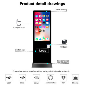 49 "Totem trí tuệ nhân tạo quảng cáo màn hình cảm ứng <span class=keywords><strong>kiosk</strong></span> với máy ảnh Microphone máy in - Product Image 3