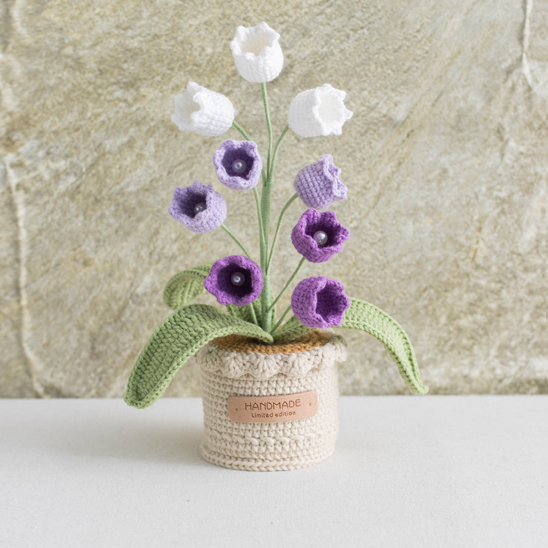 9 têtes de muguet - ton violet