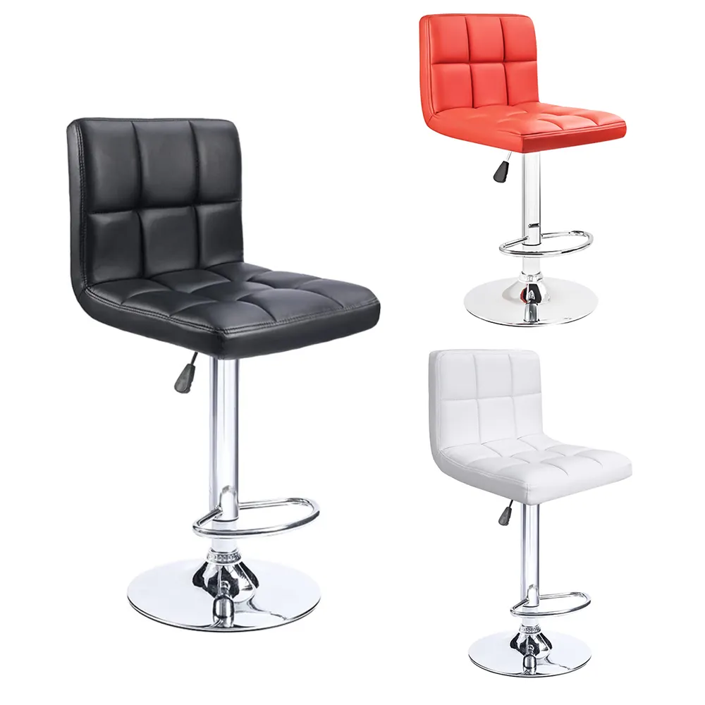 Silla Stool Popular Bar Chair Logotipo Personalizado Moderno Mobiliário Comercial Altura Barra Alta com Encosto Base De Metal De Couro