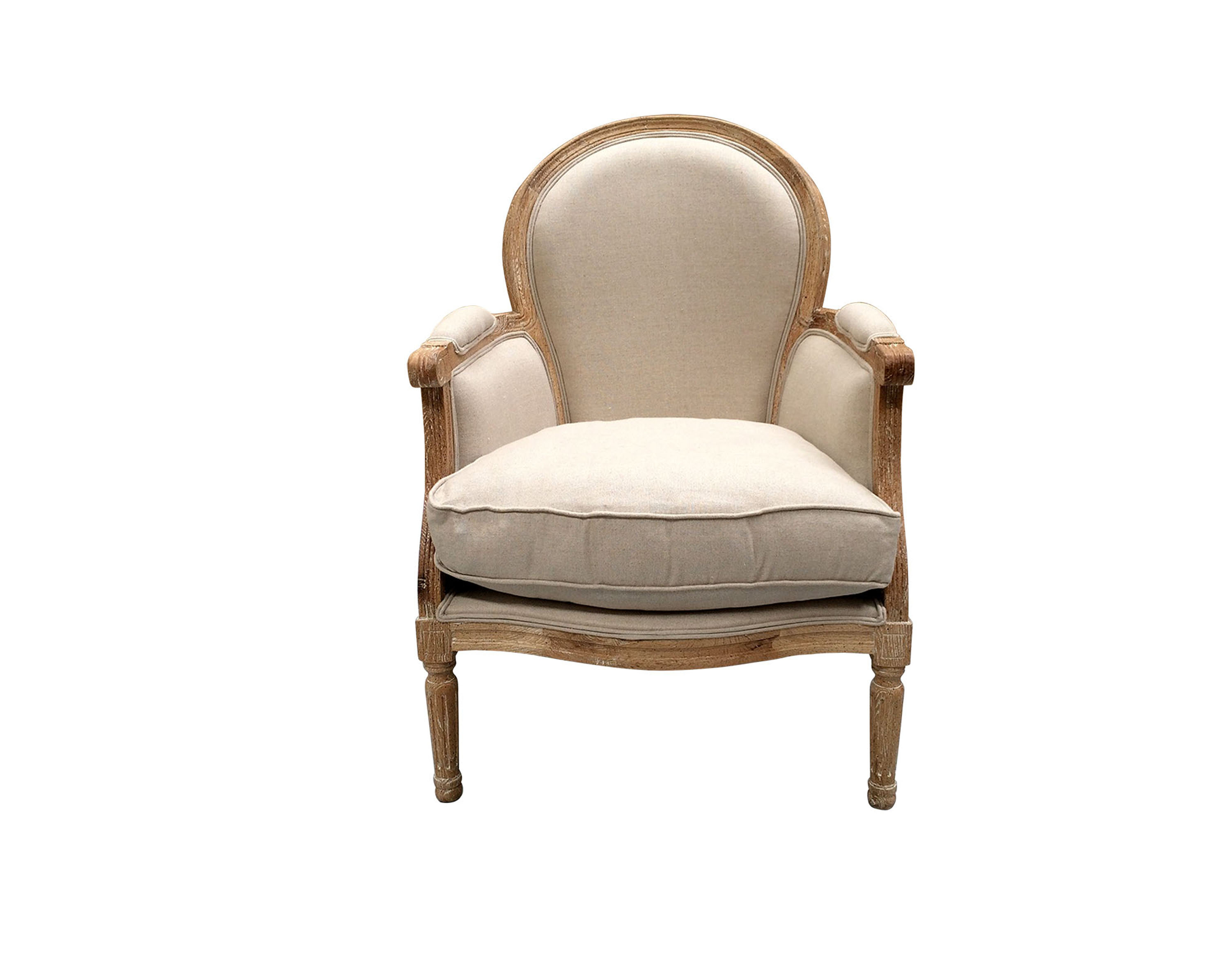 Cadre en lin beige/chêne blanc lavé