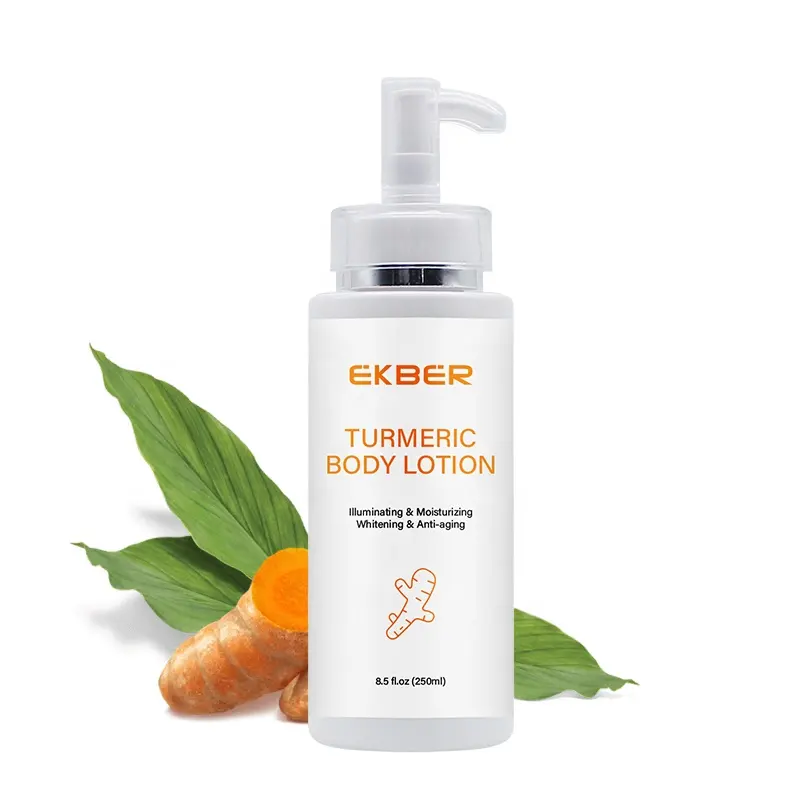 Private Label Kurkuma Whitening Bodylotion Vitamine C Kurkuma Lotion Anti Veroudering Gezicht En Lichaam Biologische Kurkuma Bodylotion