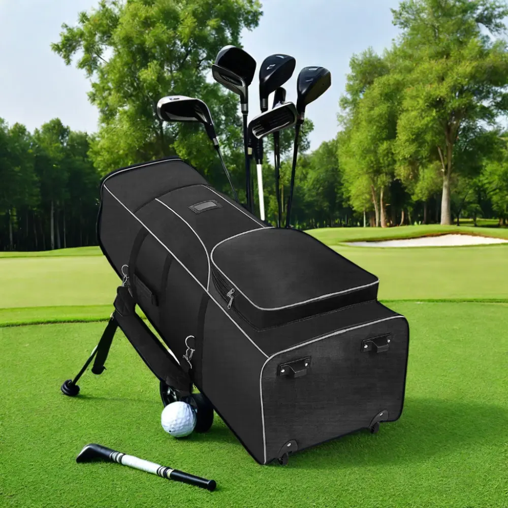 O curso do golfe cobre o saco personalizado dobrável do golfe do fabricante sacos do golfe com rodas