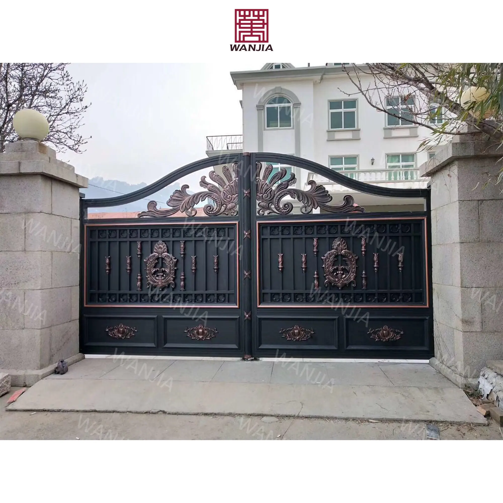 Porta principale cancello in ferro Design cancello in metallo per esterni vialetto porta principale in metallo porta d'ingresso esterna porta in ferro battuto per la casa