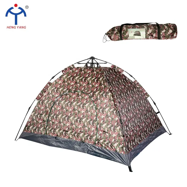 Di vendita caldo tenda esterna 2-3 persona camouflage di colore automatico di viaggio tenda da campeggio con antivento del chiodo