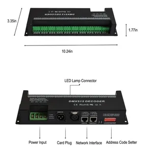 DMX512 декодер DC12-24V высокой мощности 3CH RGB 4CH RGBW 8CH 24CH 30-канальный светодиодный контроллер освещения DMX декодер - Product Image 3