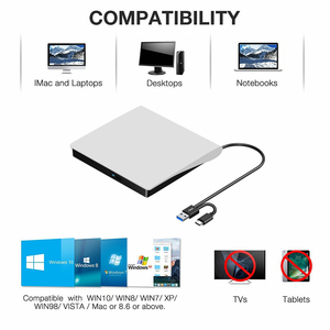 EDD08W Optical <strong>DVD</strong> <strong>Drive</strong> Type-C+USB3.0 CD-<strong>RW</strong> <strong>DVD</strong>-<strong>RW</strong> Writer Burner Reader Tray Type External <strong>DVD</strong> Player for Wins Computer - Product Image 5