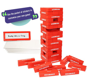 Comandos de entretenimiento para fiestas, bloques de apilamiento de equilibrio de construcción de madera, torre de caída de borrachos, juegos de beber para adultos - Product Image 5
