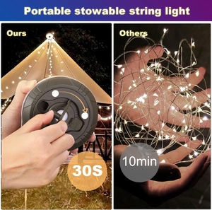 Luz de cadena de Ambiente de Camping que cambia de Color multifuncional 10m rollo de luz de Camping 100 LED luces de cadena de Camping tienda al aire libre - Product Image 4