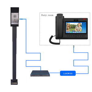 Sistema de intercomunicación de red IP con software POE Centro de llamadas Teléfono VOIP Micrófono de paginación Columna de alarma de emergencia