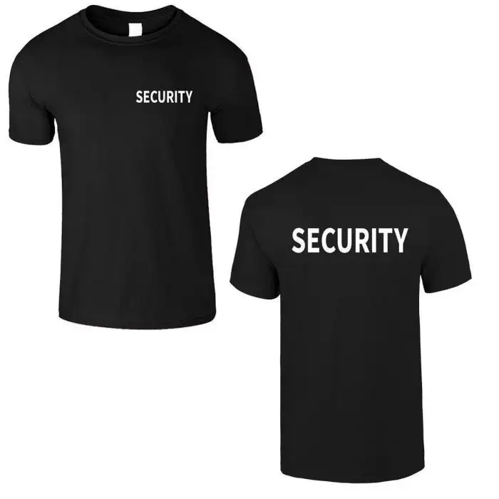 Camiseta de seguridad para hombre, uniforme de personal para eventos, guardia, gorila, camiseta de oficina, Parte delantera trasera