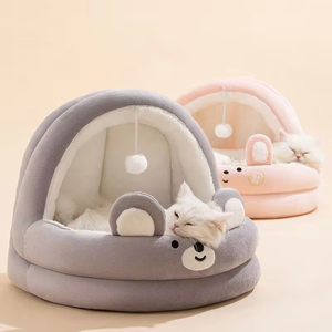 Tüm mevsim evrensel kedi yatak ve köpek evi çizgili desen Pet malzemeleri için bahar ve yaz yarı-kapalı kedi beşiği - Product Image 2