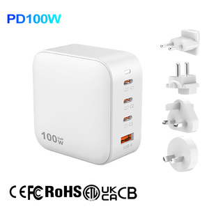 IBD OEM 100W hızlı seyahat şarj katlanabilir çok fonksiyonlu duvar şarj 1 USB 3 tip C Macbook telefon kamera için USB-C limanlar - Product Image 1
