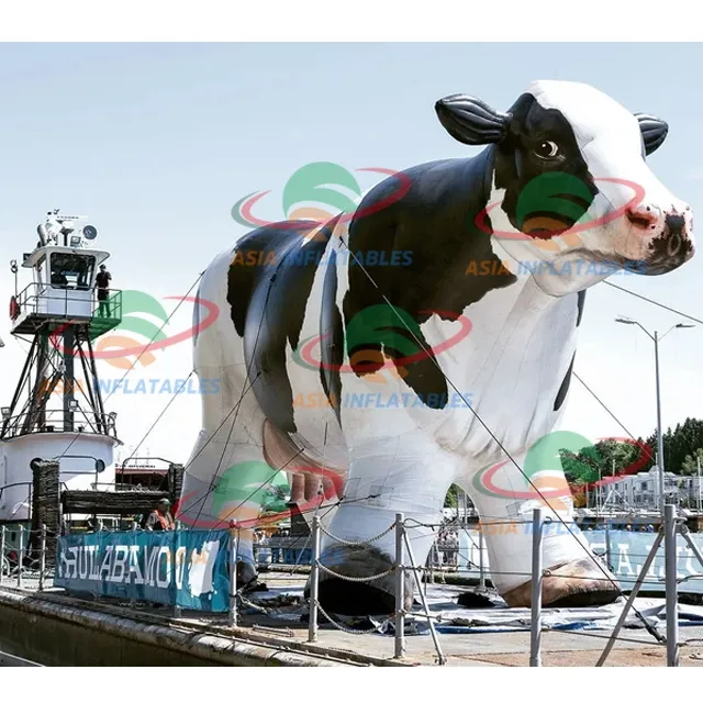 5 미터 길이의 거대한 풍선 광고 우유 소 옥스포드 천 또는 판촉용 PVC 소재