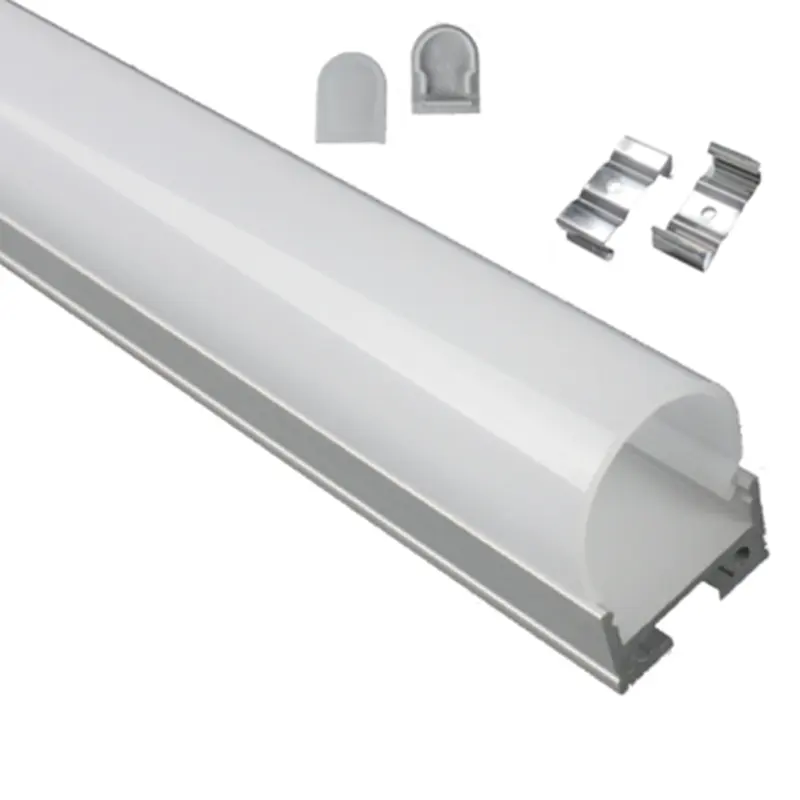 Perfil LED de aluminio para iluminación de tira LED rígida, 24x15mm, con montaje en techo o pared
