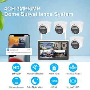 <strong>Security</strong> <strong>Camera</strong> NVR <strong>System</strong> 4Pcs Night Vision WiFi Surveillance Cameras With10&quot; LCD Monitor Two-Way Audio