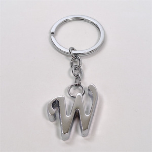 Basit mektup adı anahtarlık A-Z harf anahtarlık gümüş renk Metal anahtarlık - Product Image 4