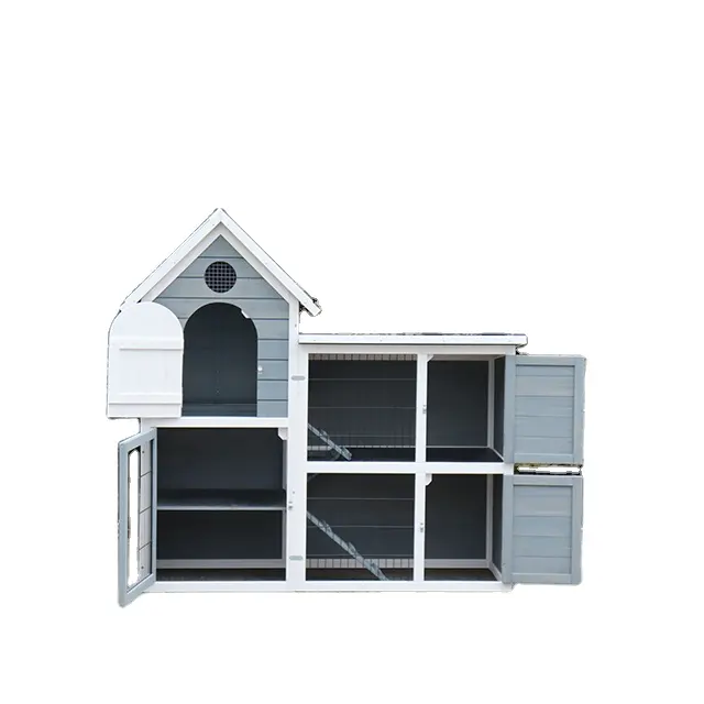 Venda quente casa de madeira de abeto coelho Hutch gaiolas ao ar livre