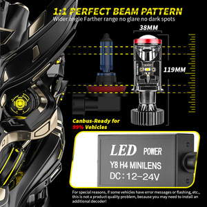 DXZ Canbus <strong>80W</strong> H4 <strong>LED</strong> Mini Projector Lens Car Bulb 16000LM <strong>12V</strong> <strong>LED</strong> Lens Bulb for Headlight, Car Headlight - Product Image 4