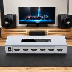 DTECH HDMI Switch 4K 60Hz 5 In 1 Out HDMI Switcher 5 In 1 para PC PS3/4 Set-Top Box