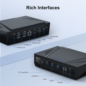 Fan tasarımı Intel Core i5 Win 11 Linux ofis masaüstü bilgisayar bilgisayar çift DDR4 MAX 64GB HD DP tip-c üçlü ekran iş Mini PC - Product Image 2