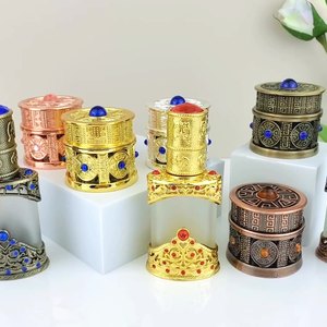 高級ヴィンテージ<span class=keywords><strong>5g</strong></span> 10g 20g化粧品ガラスボトルサフランメタルボトルカプセルタトゥーカラー空ボトル
