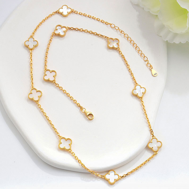 Necklace-18K Gold-White