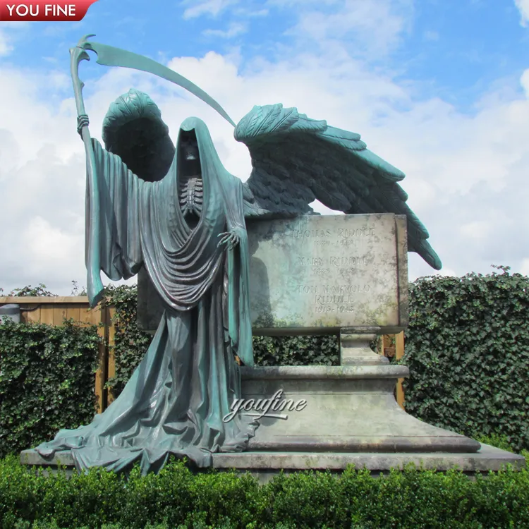 Estatua de Ángel de la guarda alado de bronce para exteriores, figura grande, estatua, a la venta