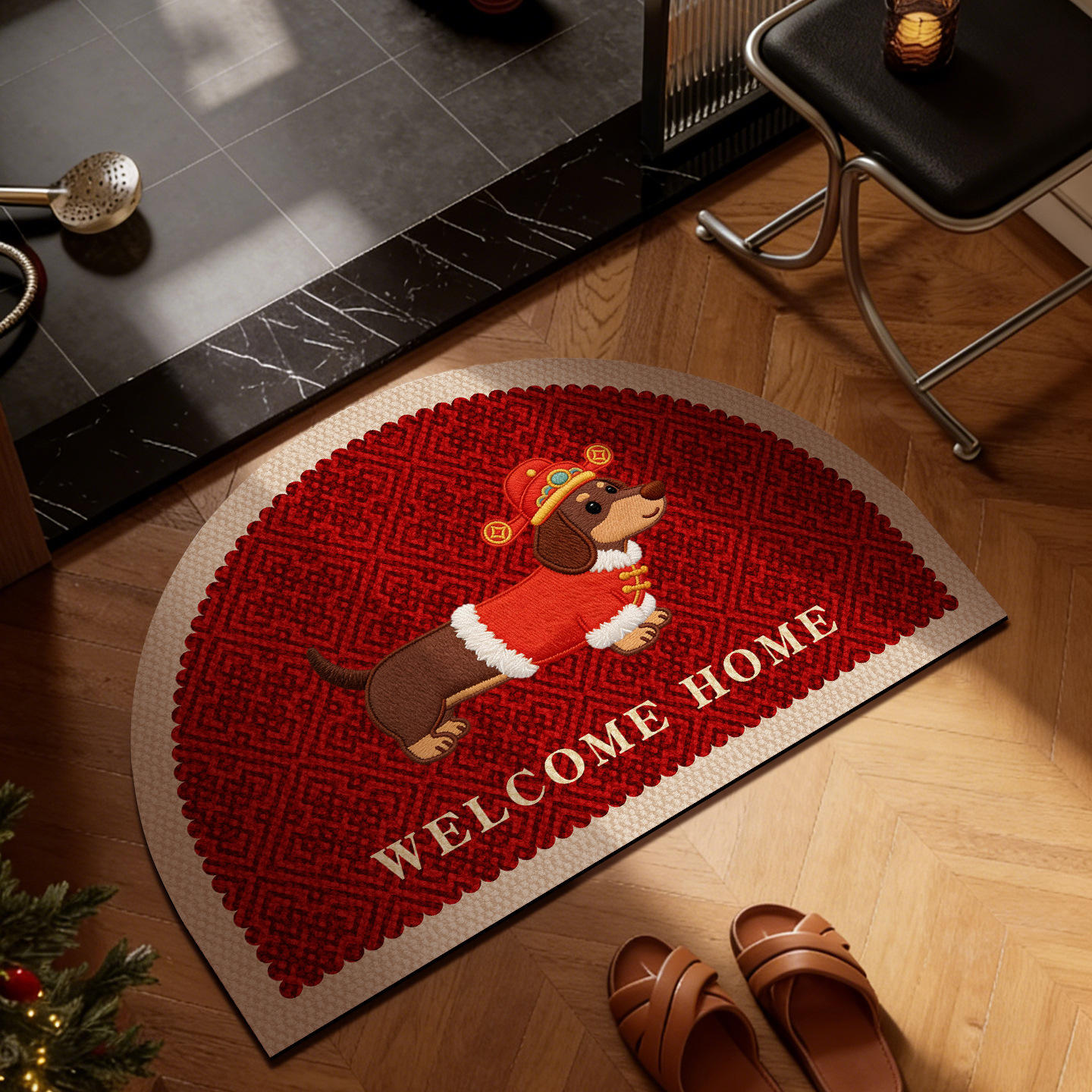 สุนัขหน้าอ่อนสวมหมวก