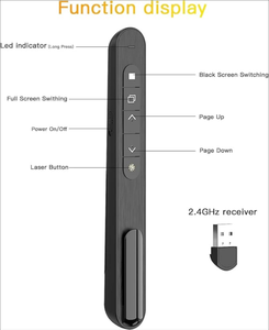 QUI Presenter PPT PowerPoint Clicker RF 2,4 GHz USB-Präsentation fernbedienung für Keynote/PPT/Mac/PC - Product Image 2