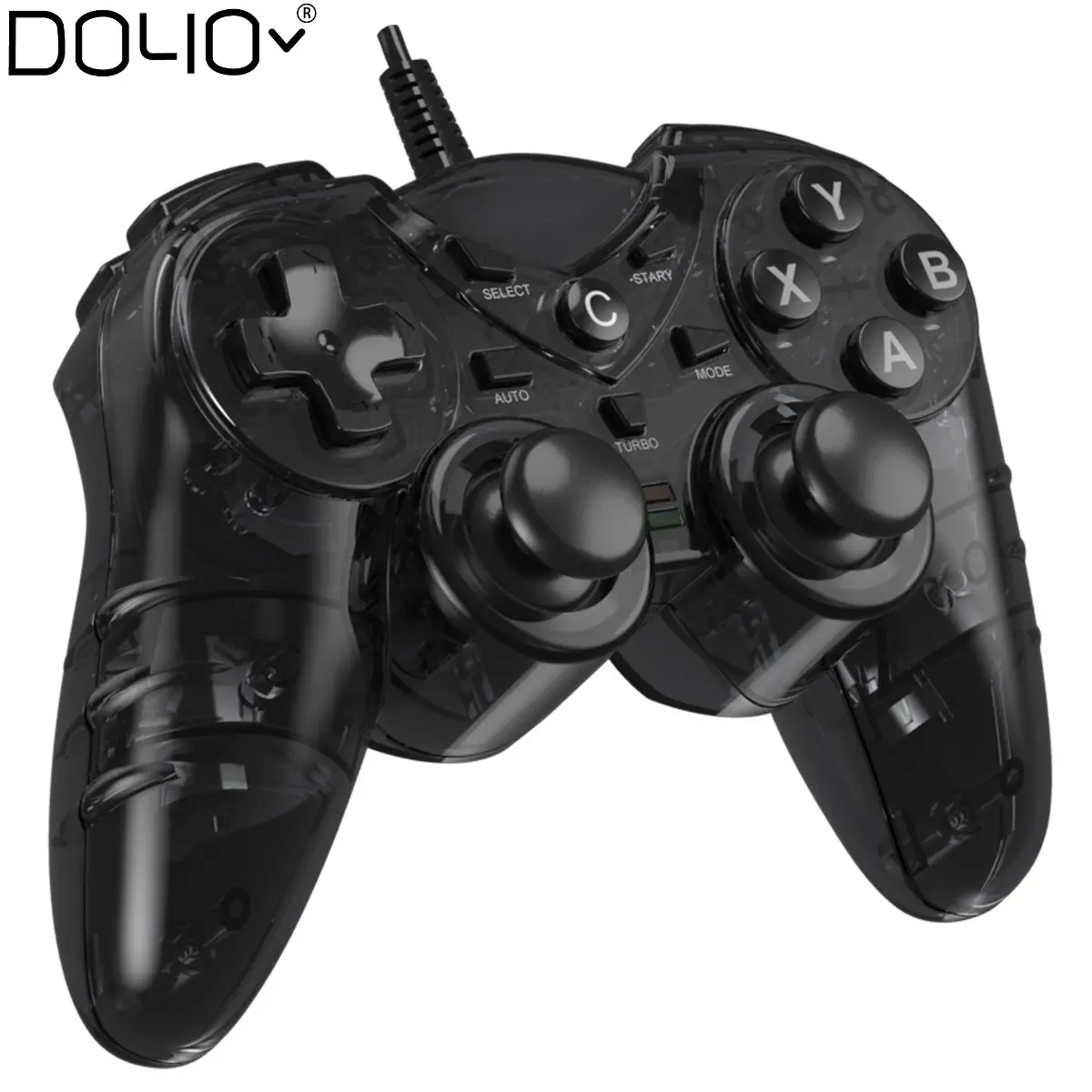 Mando de vapor con cable USB, Joystick de vibración Dual, controlador de juego Turbo para PC, PS3