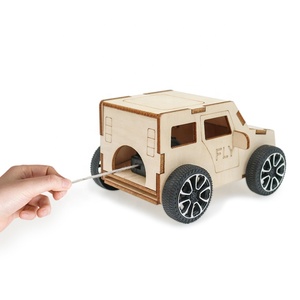 プルストリングカースクールテクノロジー手作りDIY科学実験楽しいゲームプルバックカー - Product Image 2