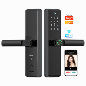 Kamera Tuya Wifi App akıllı kapı kilidi uzaktan kedi gözü biyometrik parmak izi dijital kilit anahtarı Nfc Rfid kod telefon kilidini akıllı kilit - Product Image 1