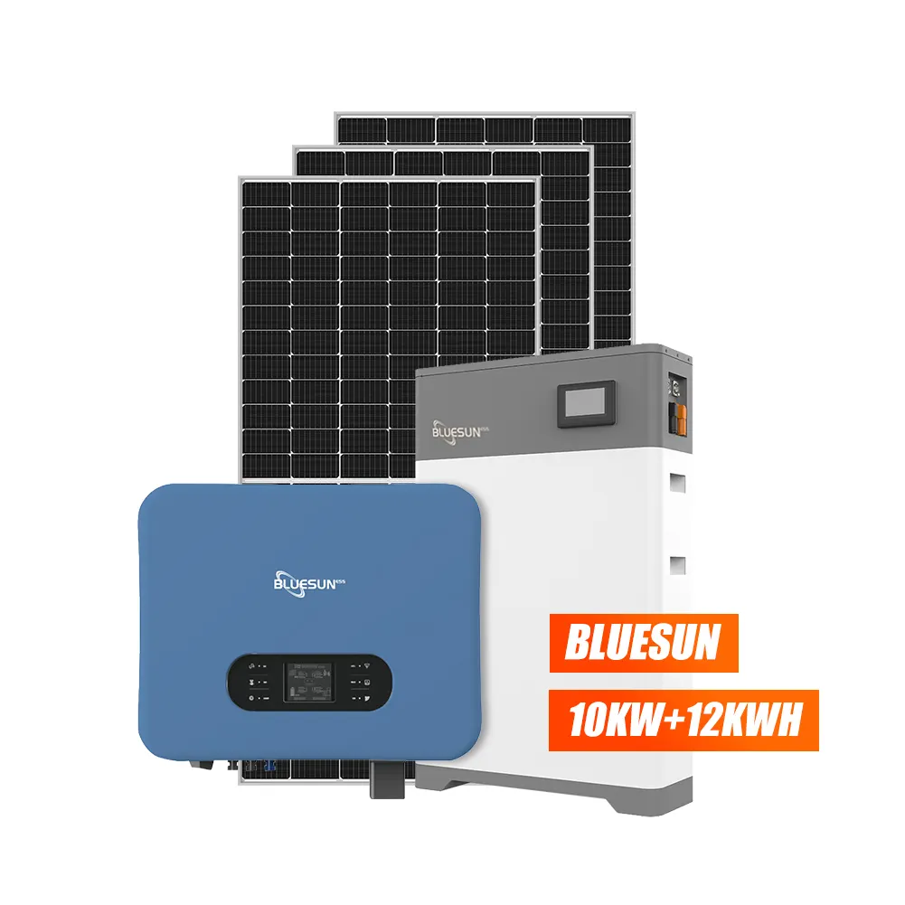 BLuesun penyimpanan energi surya, penyimpanan cerdas untuk penggunaan di rumah 10kW 12kW sistem tenaga surya pada grid untuk rumah