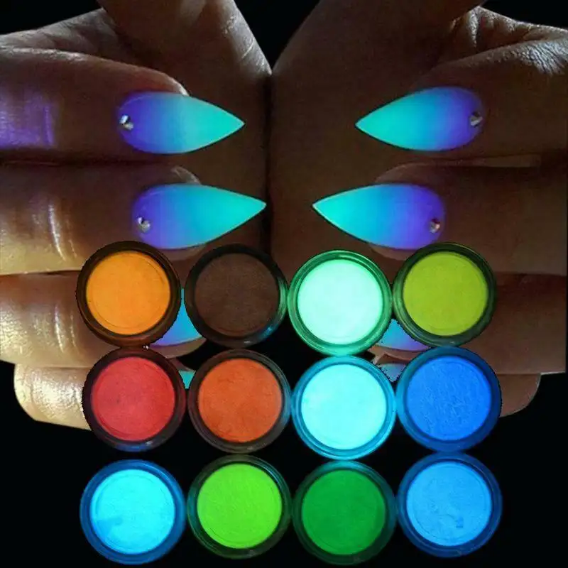 Brilham no Escuro Pigmento Resina foto colorida Em Pó Luminoso para UV Resina Epóxi Jóias Making Kit Unha polonês brinquedos plástico