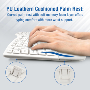 Juego combinado de teclado y ratón Fábrica nueva versión BT Inalámbrico ergonómico para PC Laptop Teclado inalámbrico ergonómico - Product Image 6