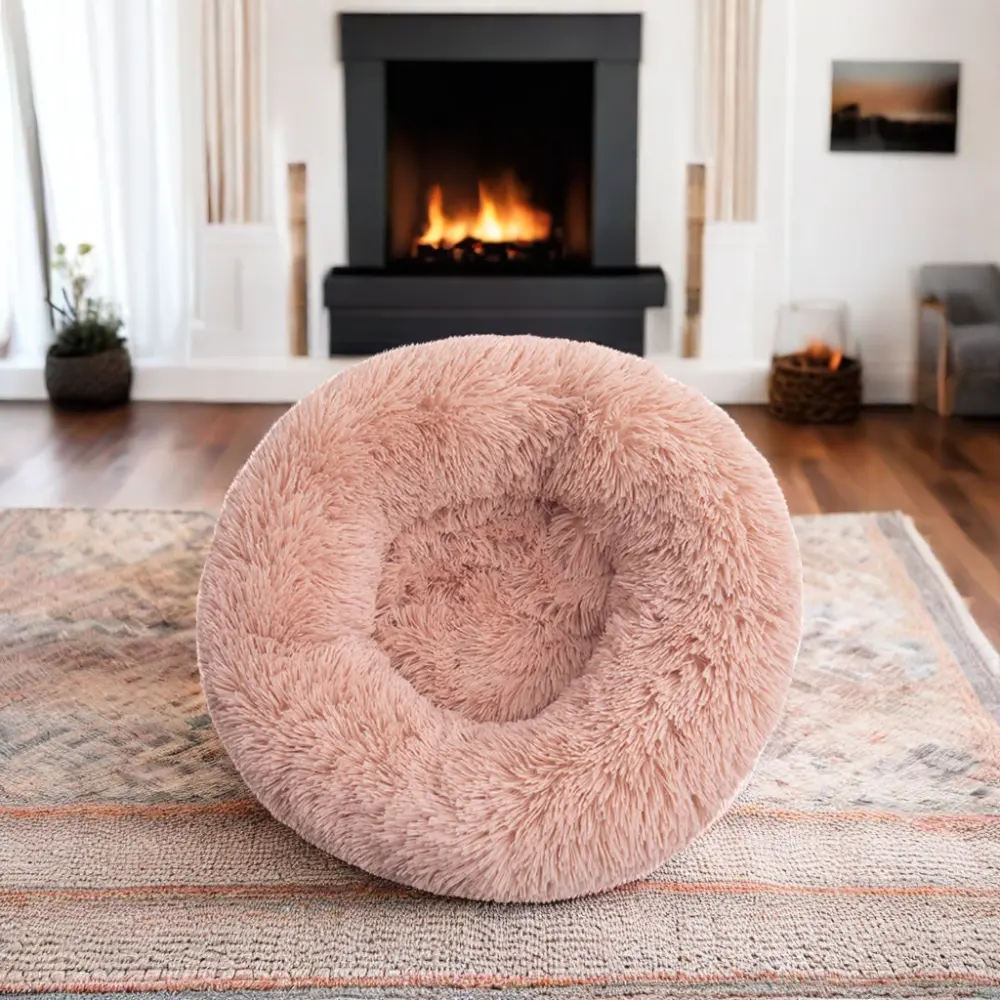 Wholesale Custom Luxury Plush Pet Cushion round Removable Cover Printed Cat Dog Bed Furniture Soft Luxury Manufacturer Pet Beds