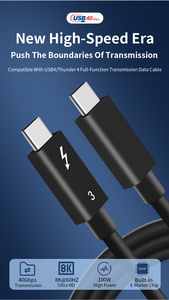 Wholesale Compatible Thunderbolt 3 <strong>USB</strong> 4 Cable Supper Speed 40Gbps 5A100W 240W PD Fast Charging Cable USB4 Type C Cable <strong>2</strong> <strong>Buyers</strong> - Product Image 3