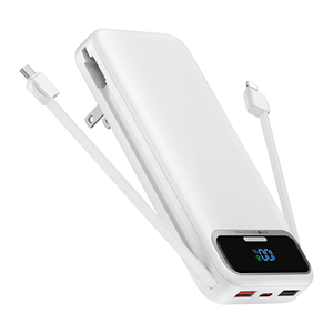 電源バンク20000mAh 20W Pd折りたたみ式ACプラグ内蔵2ケーブル付き高速充電LEDディスプレイ付き - Product Image 4